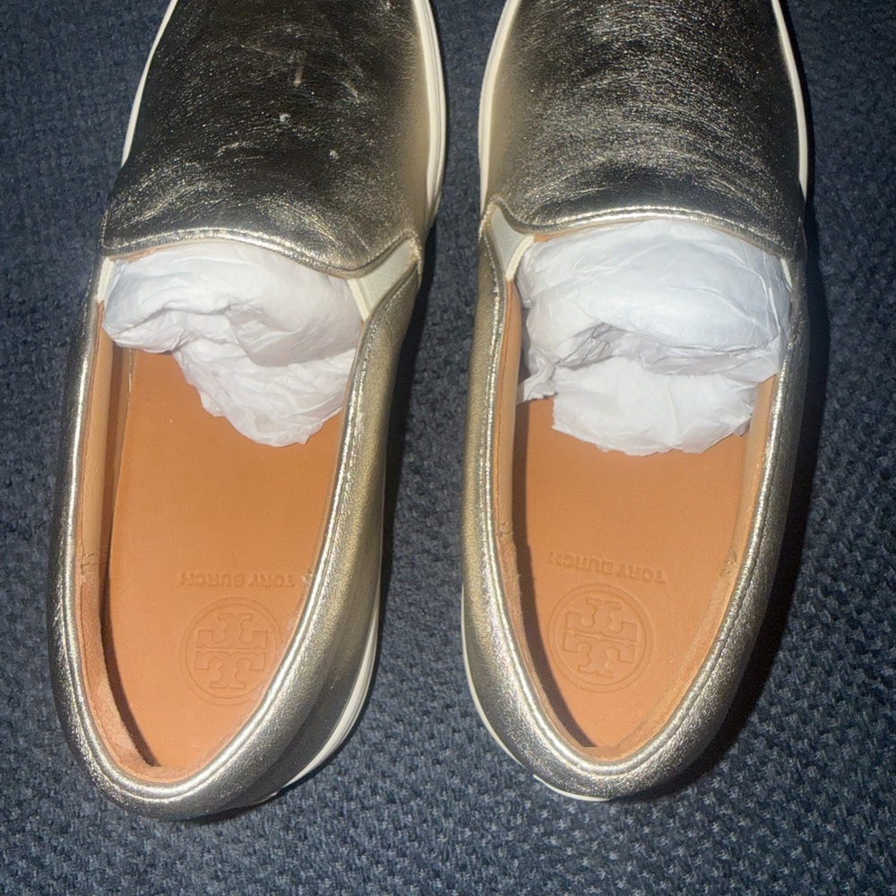 Tory Burch Metallic Slip on Sneakers Size 7.5m